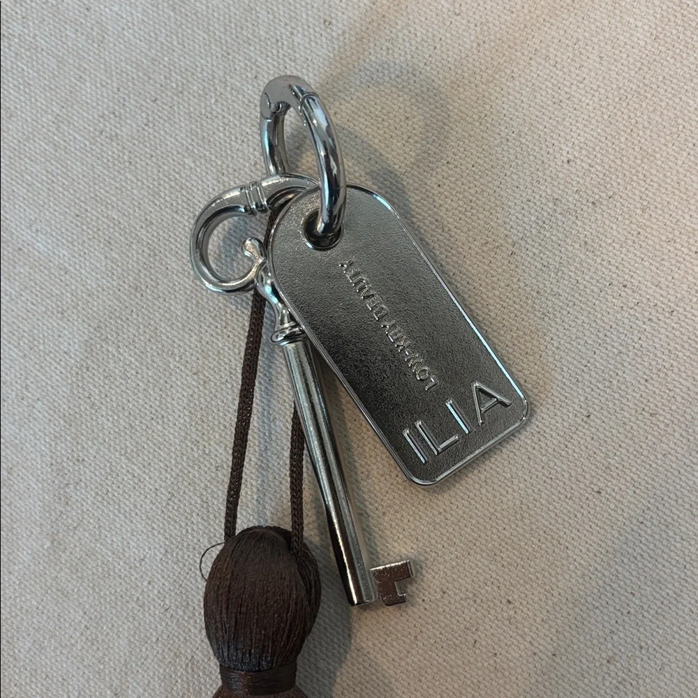 Sale! New ILIA Beauty Signature Logo Key Ring & Structured Canvas Tote Bag